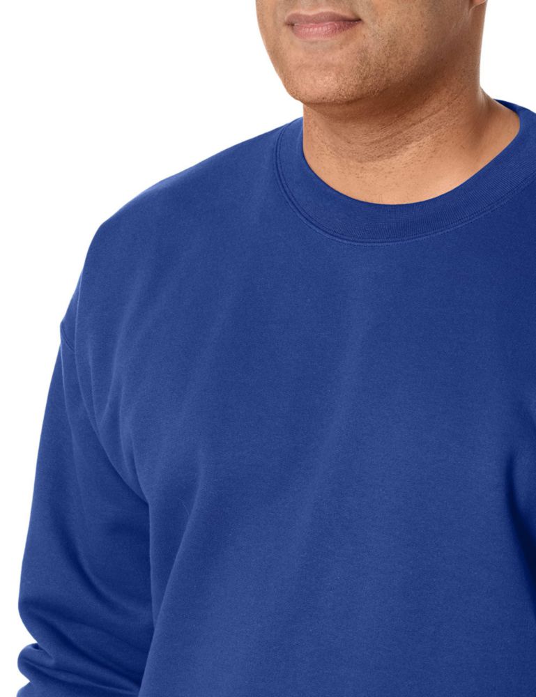 Sudadera Hanes de forro polar cuello redondo talla S color azul real profundo