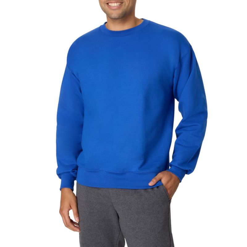 Sudadera Hanes de forro polar cuello redondo talla S color azul real profundo