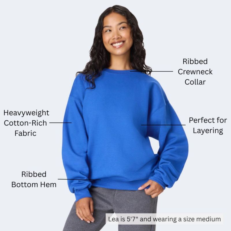 Sudadera Hanes de forro polar cuello redondo talla S color azul real profundo