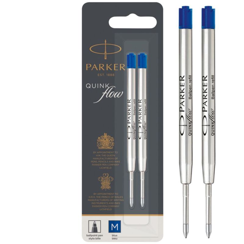 Recarga de bolígrafo Parker QUINKflow azul mediano (2 unidades)