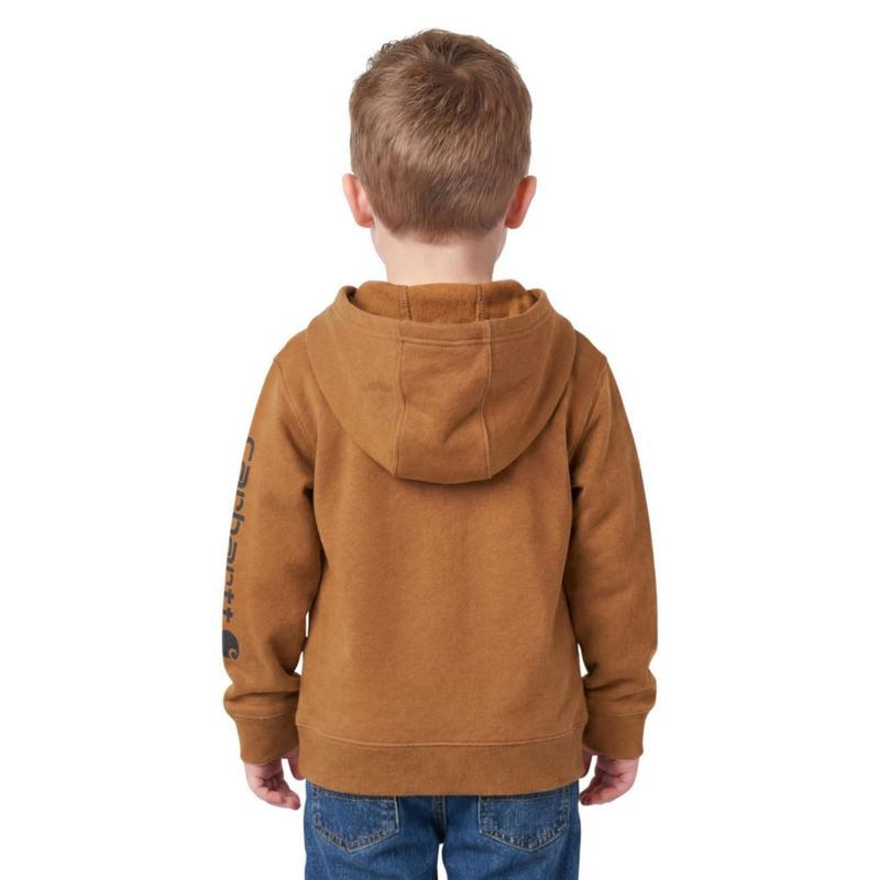 Sudadera Carhartt para bebé niño 3 meses color marrón con medio cierre