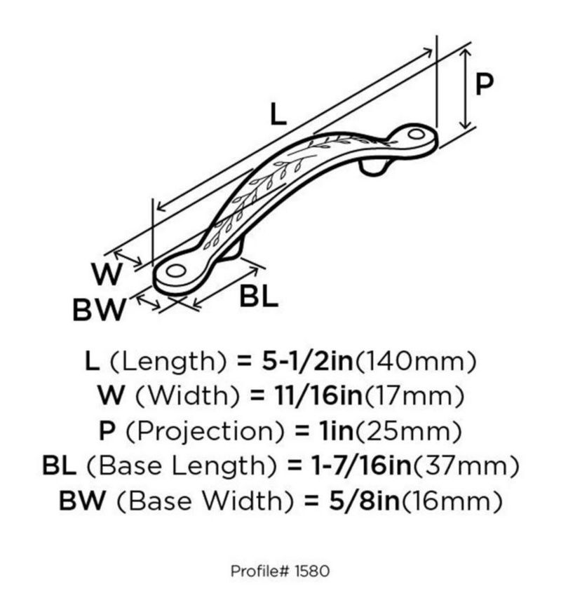Tirador de cajón Amerock 76 cm en bronce envejecido