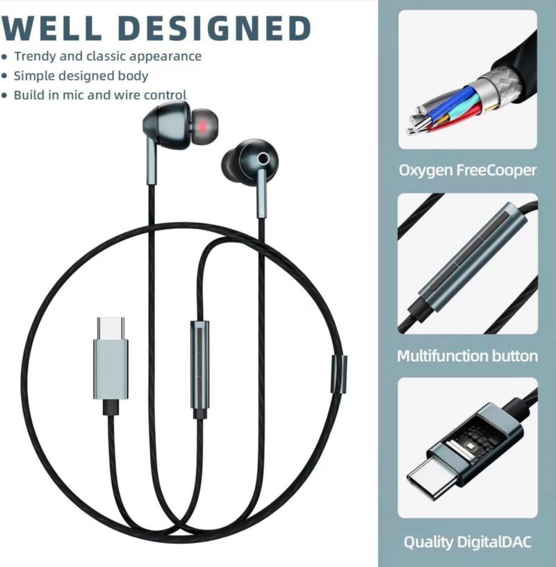 Auriculares MAXAUX USB-C paquete de 2 gris con cancelación de ruido