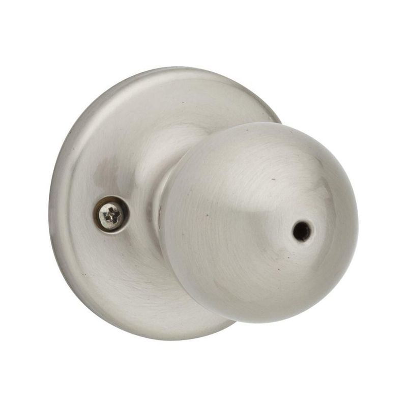 Perilla para dormitorio y baño Kwikset en níquel satinado