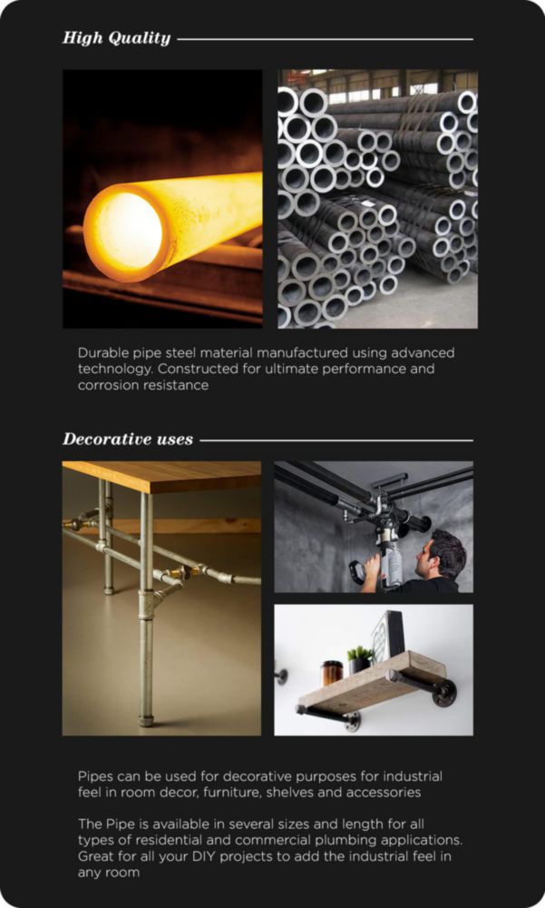 Tubo SUPPLYGIANT 61 cm 1" Acero Galvanizado