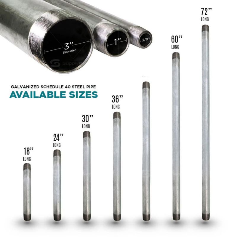Tubo SUPPLYGIANT 61 cm 1" Acero Galvanizado