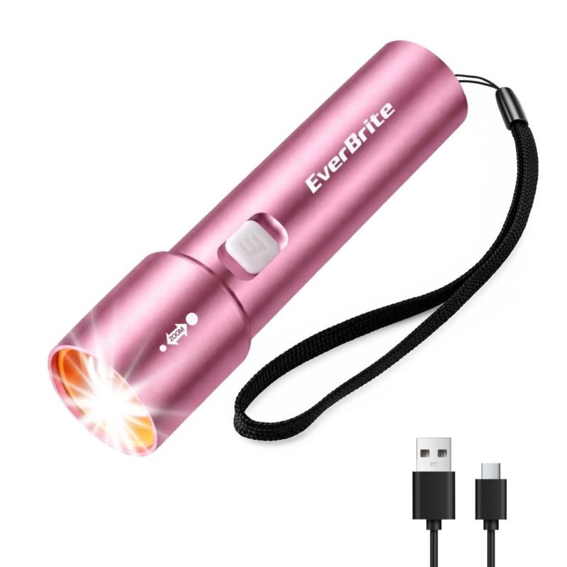 Linterna EverBrite Rosa Pastel Recargable USB‑C 90 g
