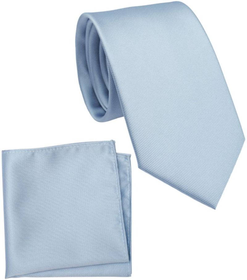 Corbata y Pañuelo de Bolsillo ZENXUS 8 cm Azul Polvo