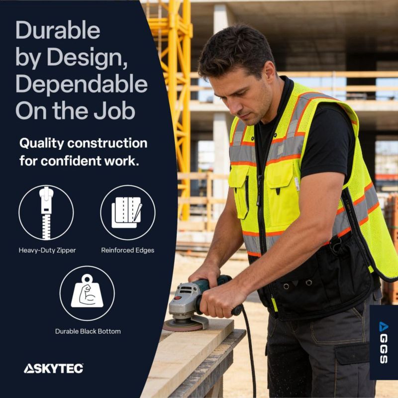 Chaleco de seguridad Global Glove Grande 10 bolsillos alta visibilidad
