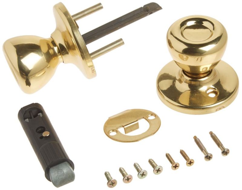 Pomo de puerta Kwikset para interior de casa móvil pasillo latón pulido