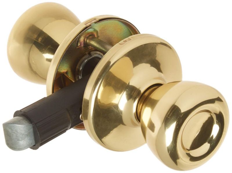 Pomo de puerta Kwikset para interior de casa móvil pasillo latón pulido