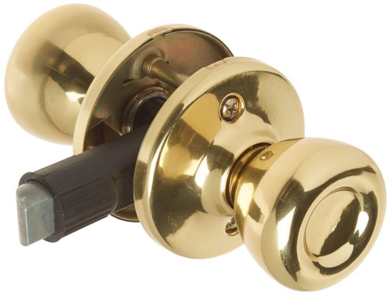 Pomo de puerta Kwikset para interior de casa móvil pasillo latón pulido