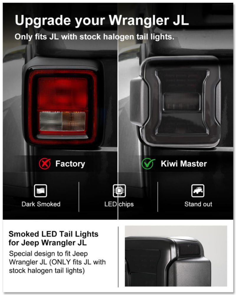 Luces traseras Kiwi Master para Jeep Wrangler JL 2018-2026