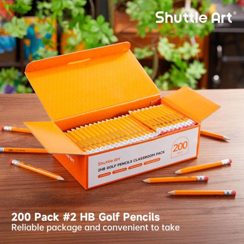 Lápices Shuttle Art 89 cm #2 HB paquete de 200 con borrador