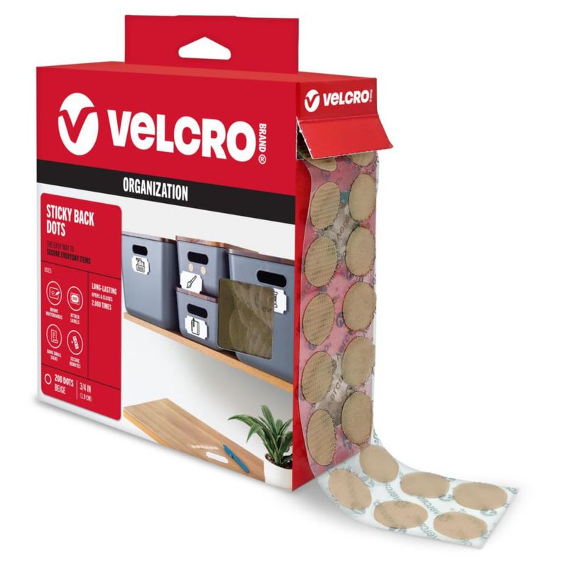 Cinta de gancho y bucle VELCRO 2 cm Beige 200 piezas