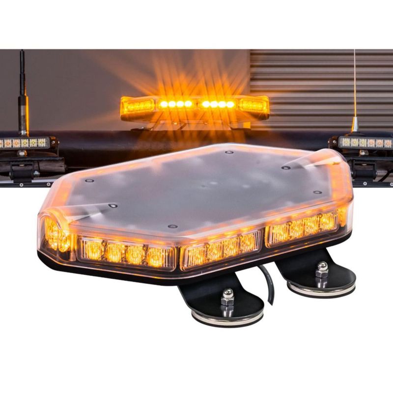 Barra de luz estroboscópica LED LAMPHUS 30 cm 40 W ámbar 63 patrones