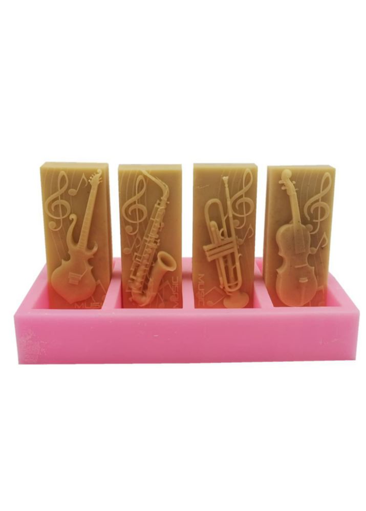 Molde de Silicona para Jabón Redxin Mold 100 g Rosa con Diseño Musical