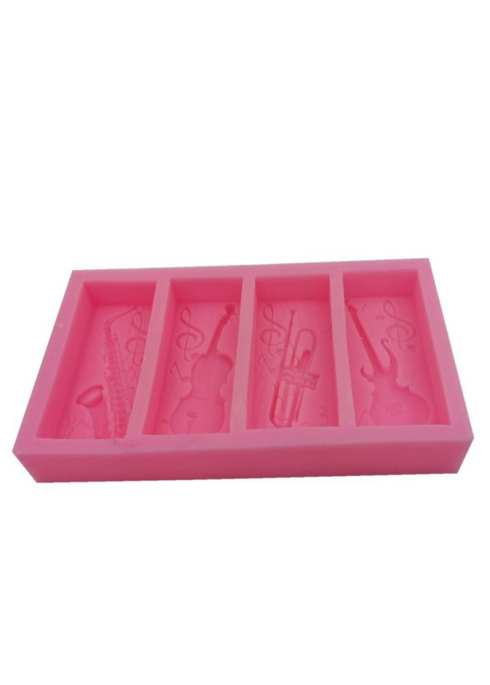 Molde de Silicona para Jabón Redxin Mold 100 g Rosa con Diseño Musical