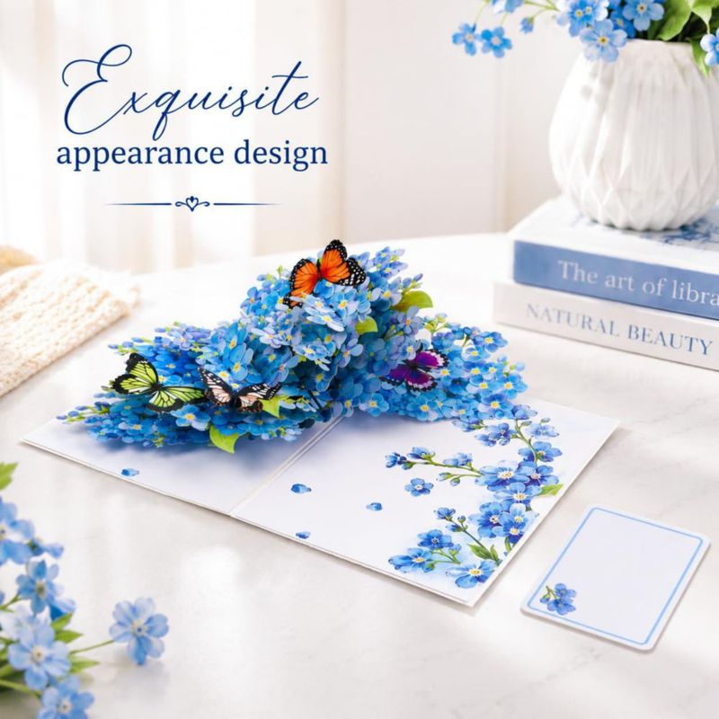 Tarjeta de felicitación Joyvine 3D Pop‑up mariposa y flor