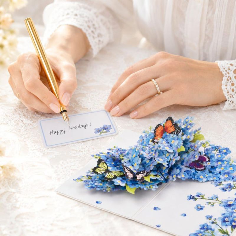 Tarjeta de felicitación Joyvine 3D Pop‑up mariposa y flor