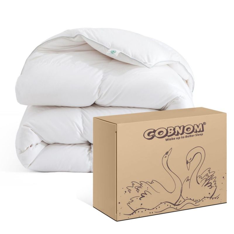 Acolchado para edredón Cobnom Twin 100% algodón orgánico blanco