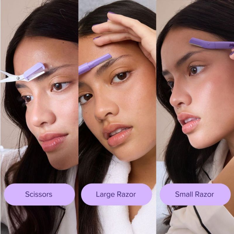 Set de Modelado de Cejas Plum Beauty – 2 Rasuradoras y Tijera