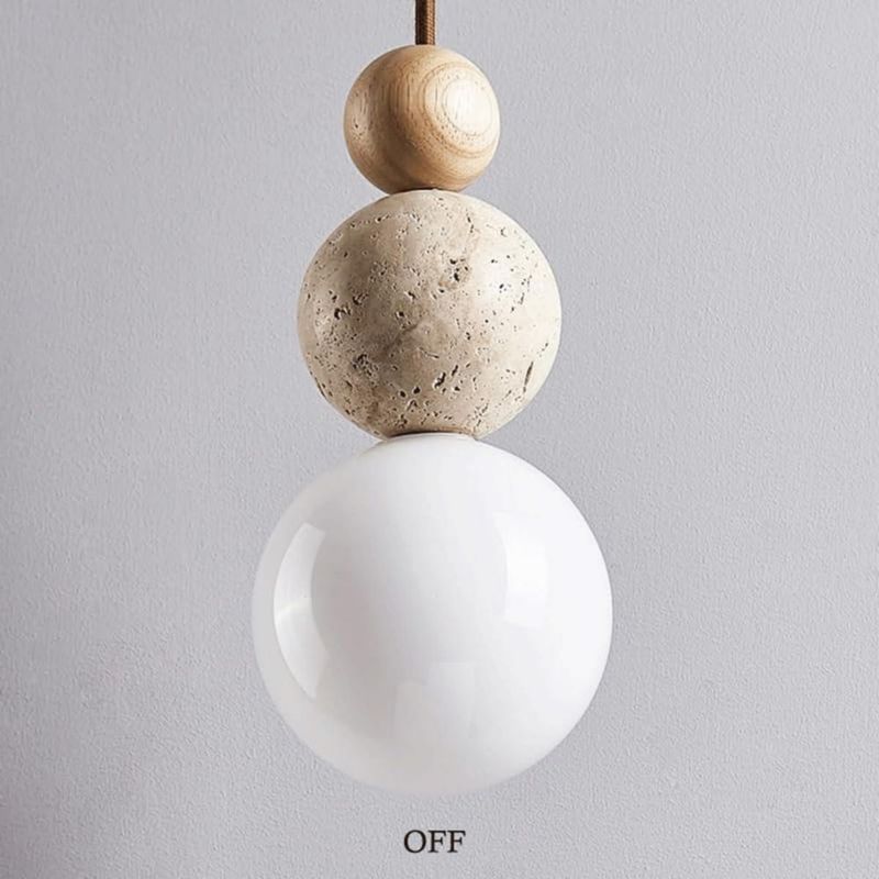 Lámpara colgante MODEBHD de 11 cm vidrio y piedra 110‑240 V