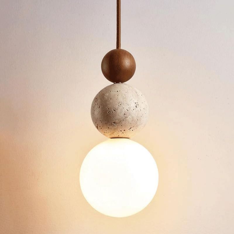 Lámpara colgante MODEBHD de 11 cm vidrio y piedra 110‑240 V