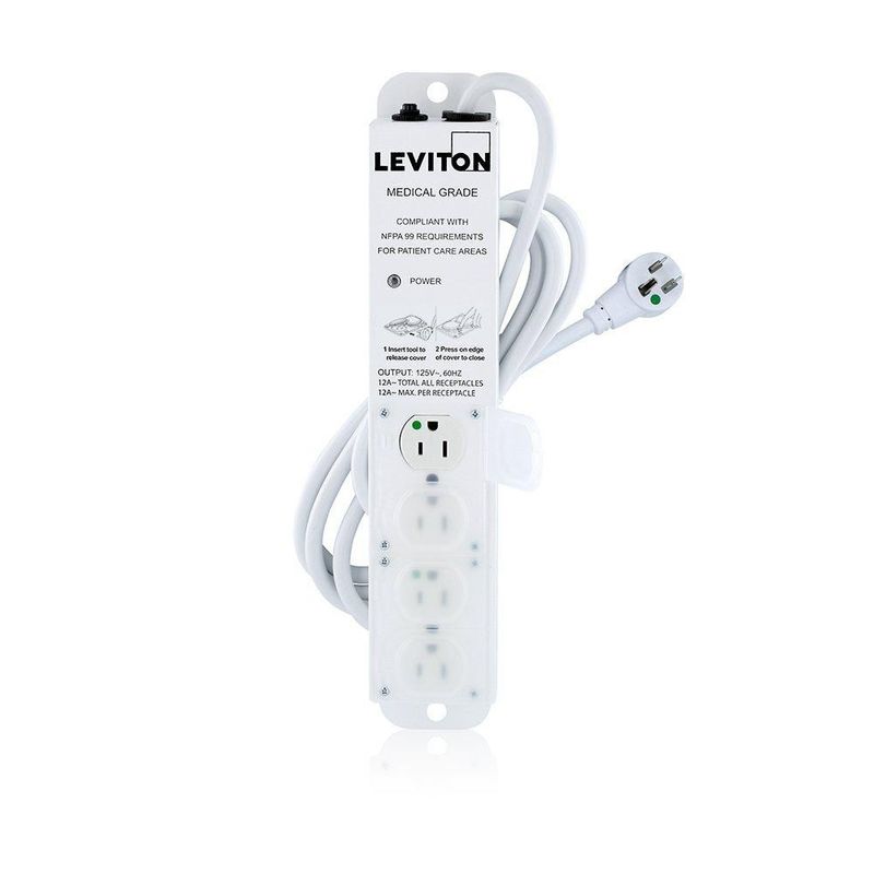 Regleta Leviton de 4 tomacorrientes 2 m 15 A 125 V
