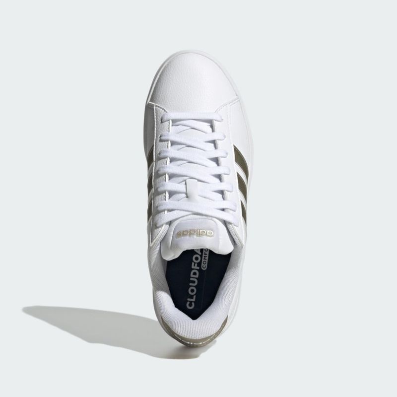 Zapatillas adidas Grand Court 3.0 Blanco/Metálico Cibernético Talla 10