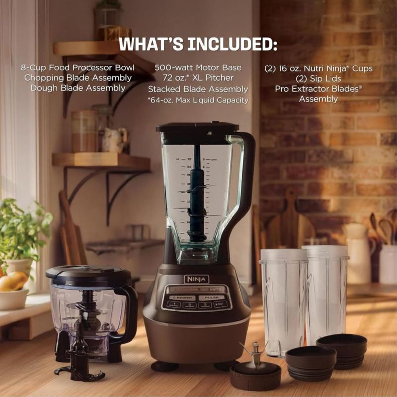 Licuadora Ninja BL770 Mega Sistema de Cocina 1500W 4 Funciones Negra