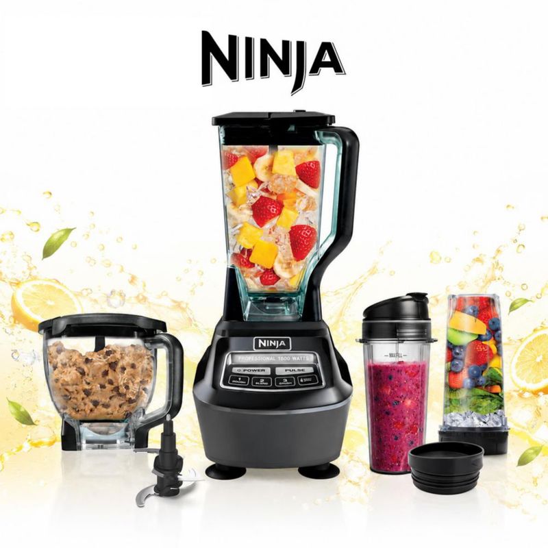 Licuadora Ninja BL770 Mega Sistema de Cocina 1500W 4 Funciones Negra