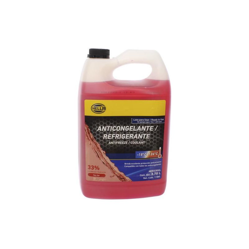 ANTICONGELANTE HELLA ROJO DILUIDO 33% 3.785L HCR33GAL