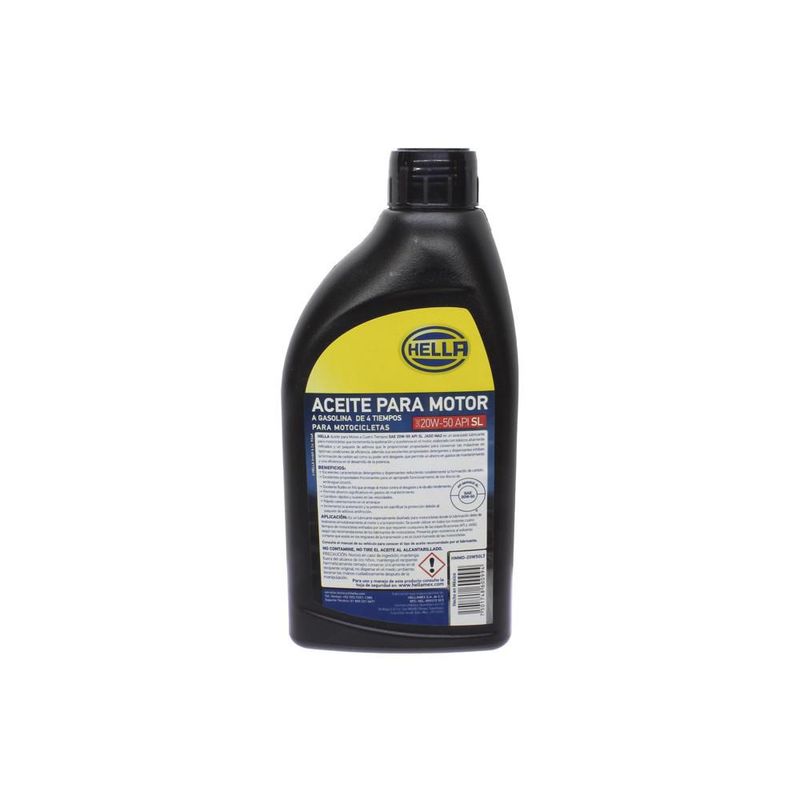 ACEITE HELLA MULTIGRADO MOTO 4T 20W50 SLJ 946ML HMMO-20W50LT