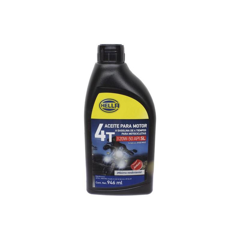 ACEITE HELLA MULTIGRADO MOTO 4T 20W50 SLJ 946ML HMMO-20W50LT
