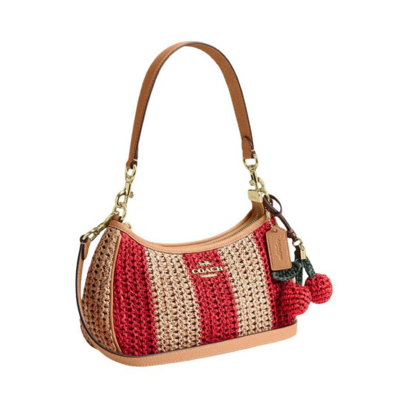 Bolsa Crossbody Coach Teri Rojo/Beige