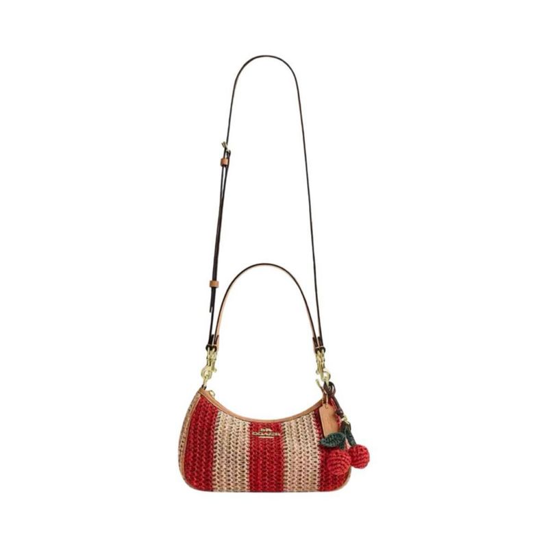 Bolsa Crossbody Coach Teri Rojo/Beige