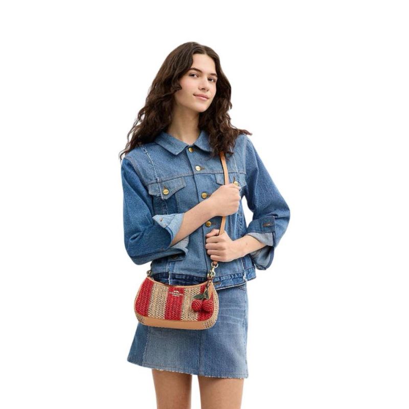 Bolsa Crossbody Coach Teri Rojo/Beige