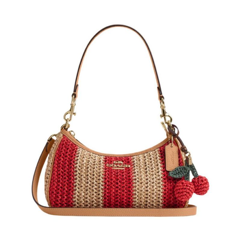 Bolsa Crossbody Coach Teri Rojo/Beige