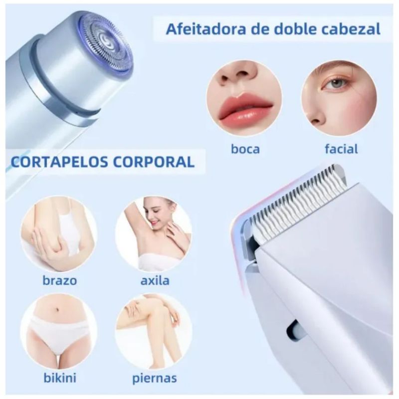 Recortadora, Depilatoria inalámbrica, Color Azul