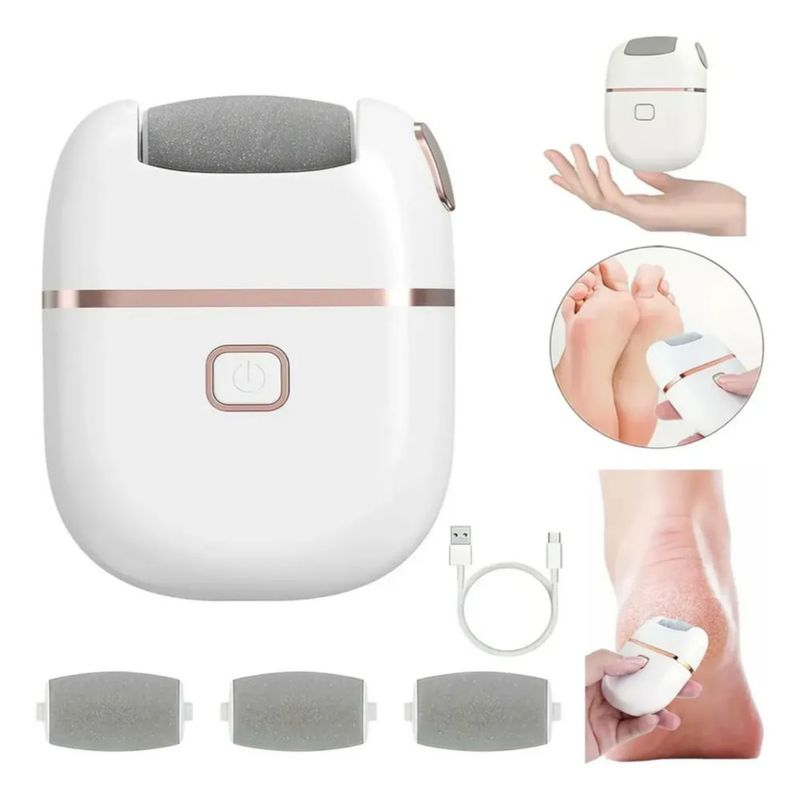 Removedor De Callos Recargable Pedicura Exfoliante Lima Pies, Color Blanco