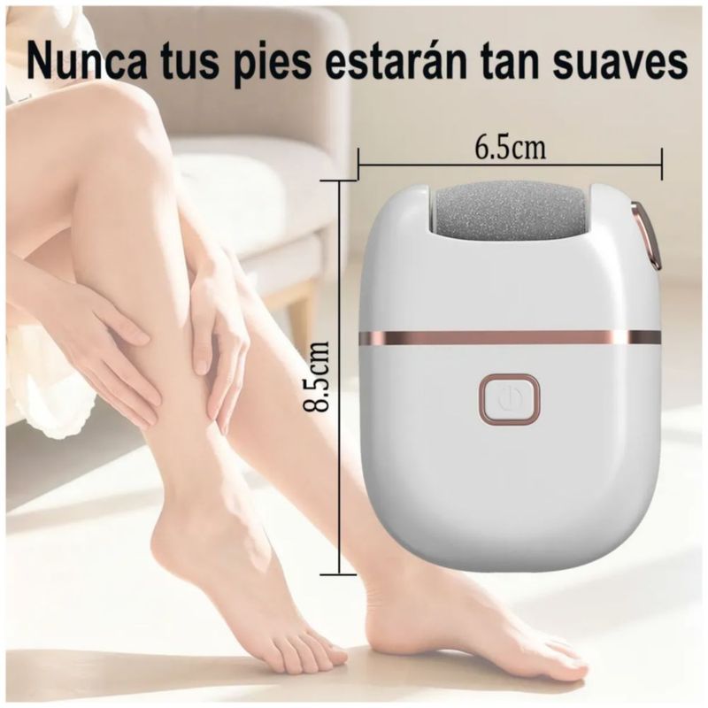 Removedor De Callos Recargable Pedicura Exfoliante Lima Pies, Color Blanco