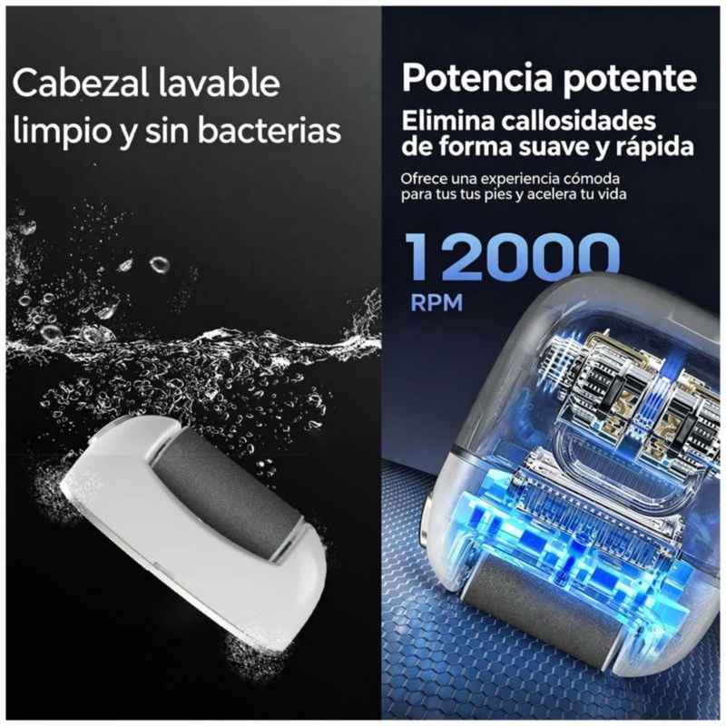 Removedor De Callos Recargable Pedicura Exfoliante Lima Pies, Color Blanco