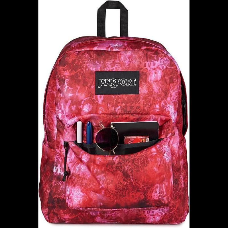 Mochila jansport superbreak plus red/white/black