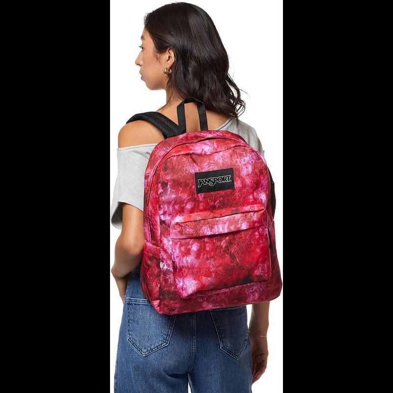 Mochila jansport superbreak plus red/white/black