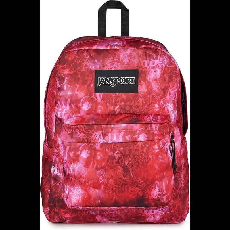 Mochila jansport superbreak plus red/white/black