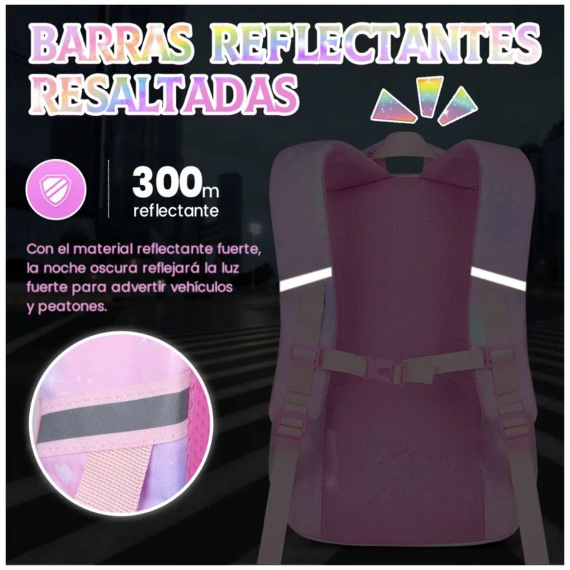 Mochila Escolar Kawaii Para Niñas, Color Rosa