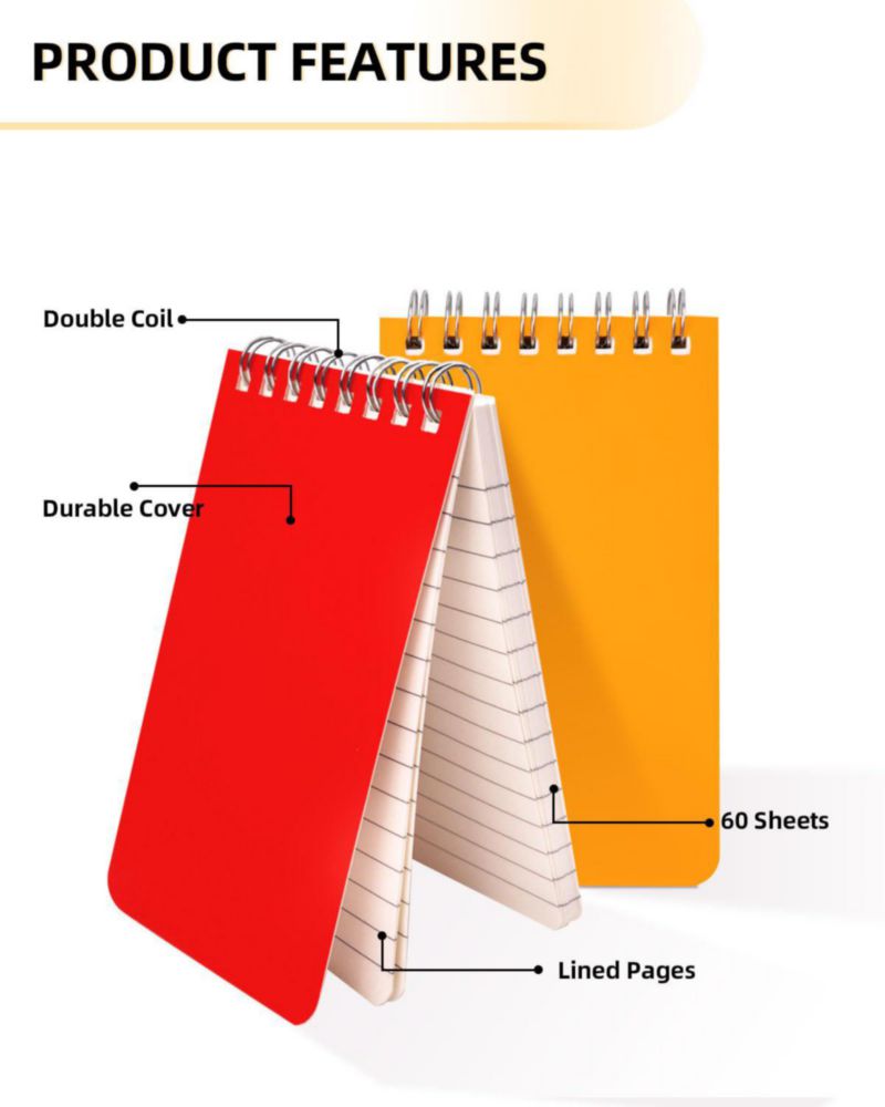 Cuadernos Dynta Mini 3x5 pulgadas paquete de 50 unidades coloridas