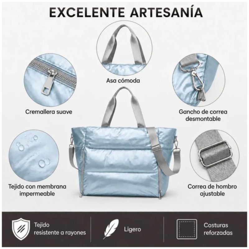 Bolsa De Viaje Maleta Deportiva Para Mujer Gym Impermeable, Color Azul