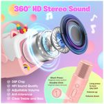 2 microfono Inalambricos Karaoke Unicornio, unicornio Color Rosa